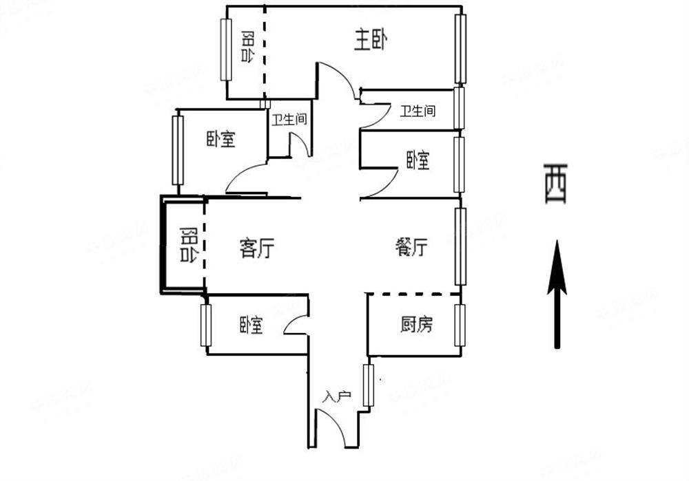 南北通大四房 户型好 社区环境好价格超笋-香格名苑二手房-深圳中原