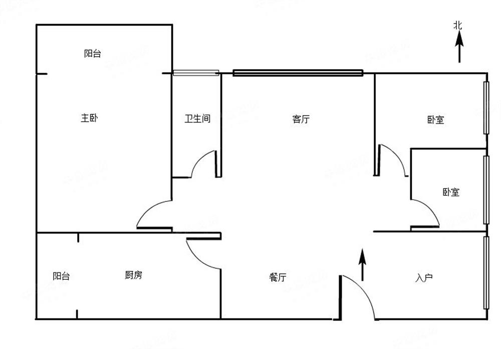 西荟城温馨三房户型,低总价,全屋无暗房,高实用面积看房方便!